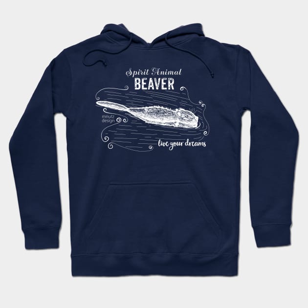 Spirit animal Beaver white Hoodie by mnutz